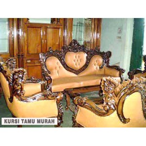 Kursi Tamu Murah Jati Jepara Jok Sofa Minimalis Ukir Teras Makan